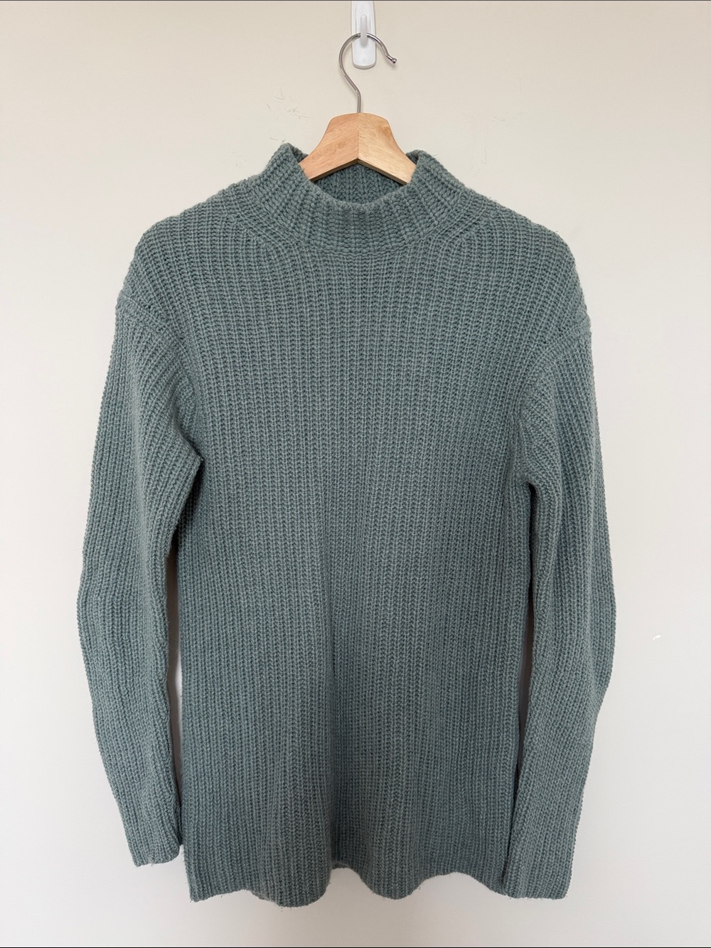 Vince Waffle Knit Sweater Dusty Blue Mock/Turtleneck - Women's Size S